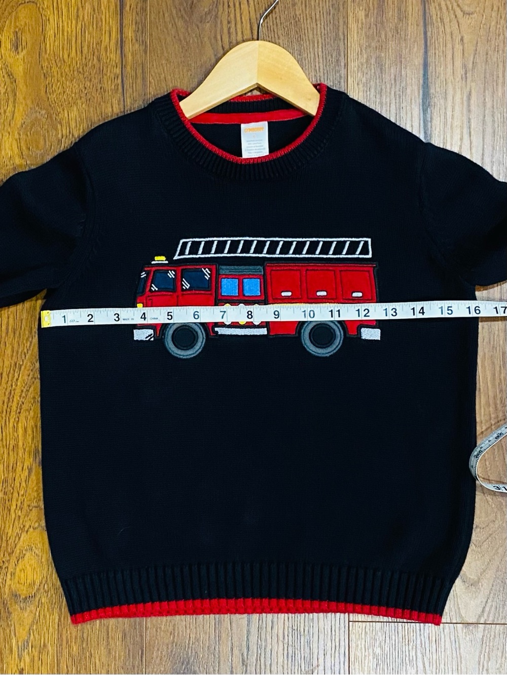 Gymboree Boys ‘Fire Chief’ Black Fire Truck Sweater Size 6 - Picture 9 of 11